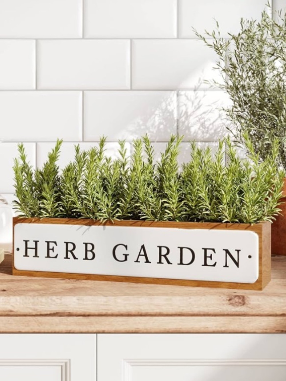 Barnyard Designs wood Farmhouse Herb Garden Planter, Indoor or Outdoor Use